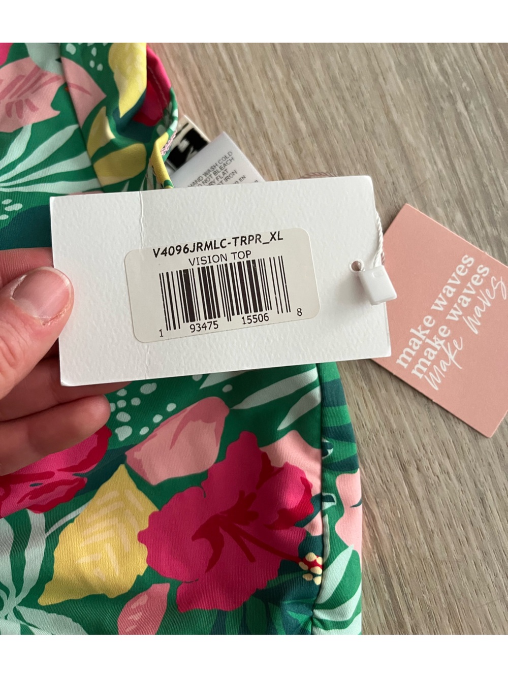 NWT Dippin' Daisy's Women’s Eco Vision Cropped Bikini Top Bright Floral Size XL - Picture 4 of 8